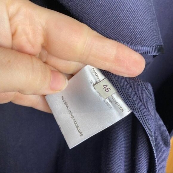 Stella McCartney Navy Blue Swing Coat with Oversized Enamel Buttons 46 US 12 - Picture 7 of 11